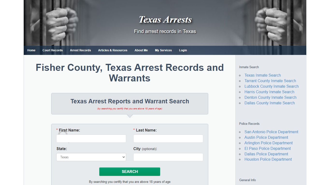 Fisher County, Texas Arrest Records and Warrants